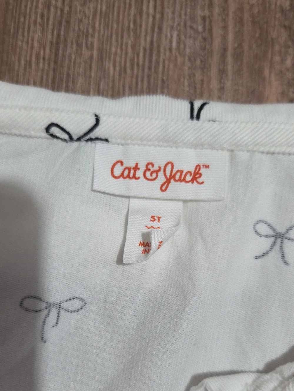 Cat & Jack White Bow-Print Long-Sleeve Dress for Girls
